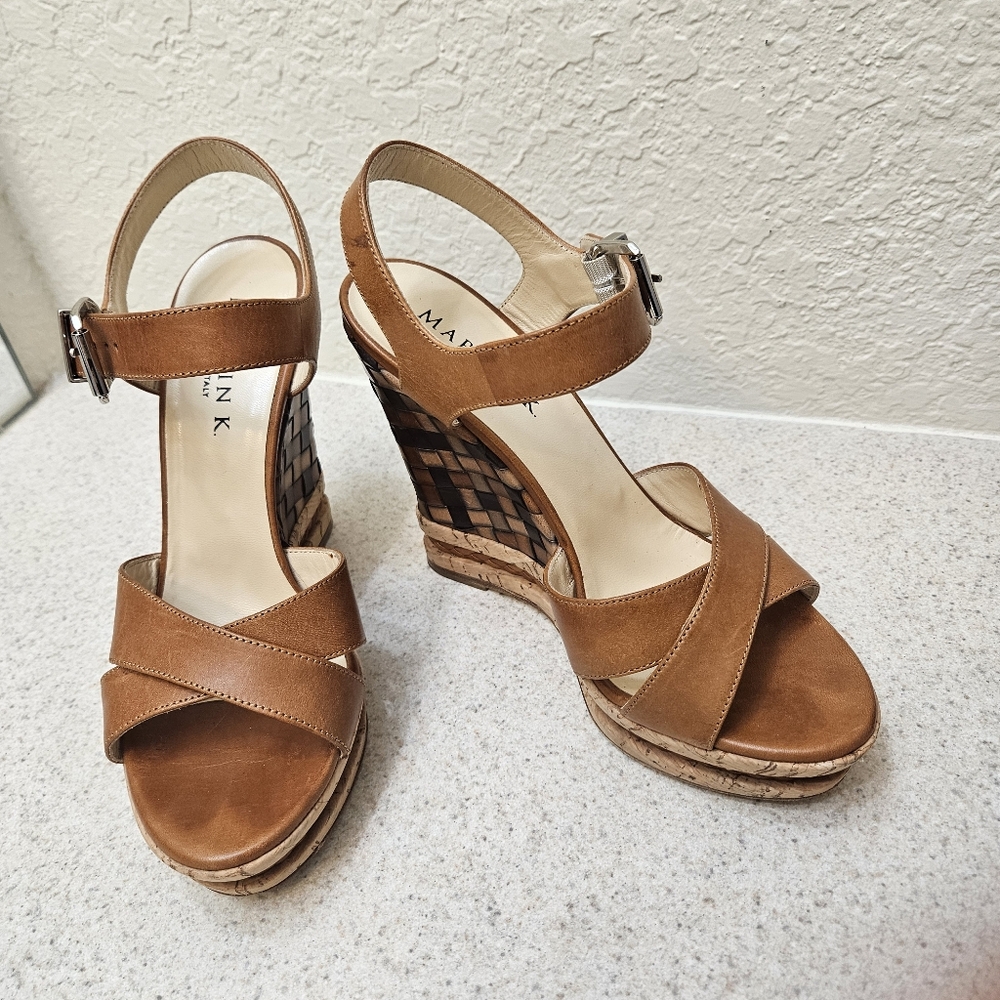 Marvin K Wedges Platform Sandals -Size 7.5 (7-1/2)